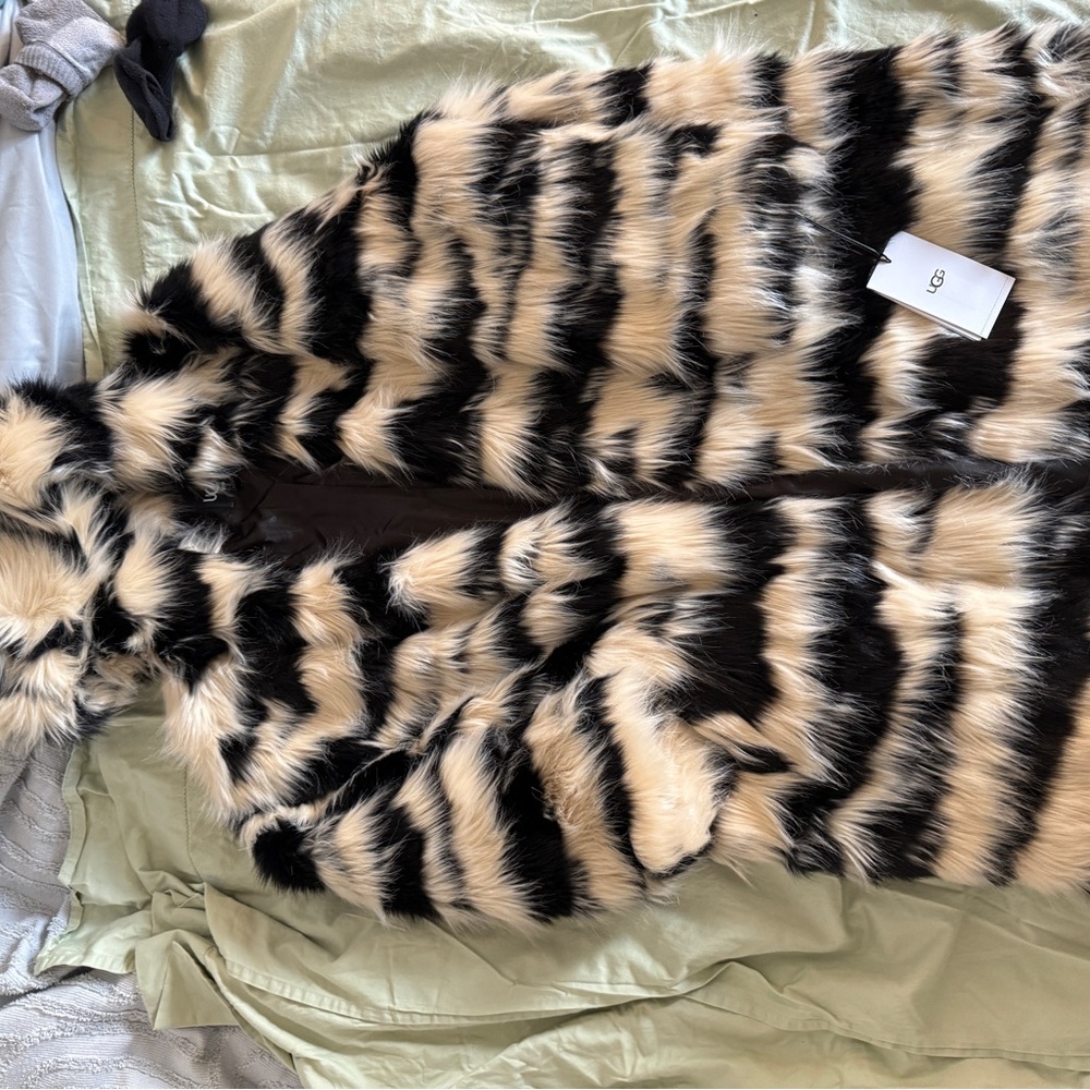 Ugg Faux Fur Zebra Print Coat